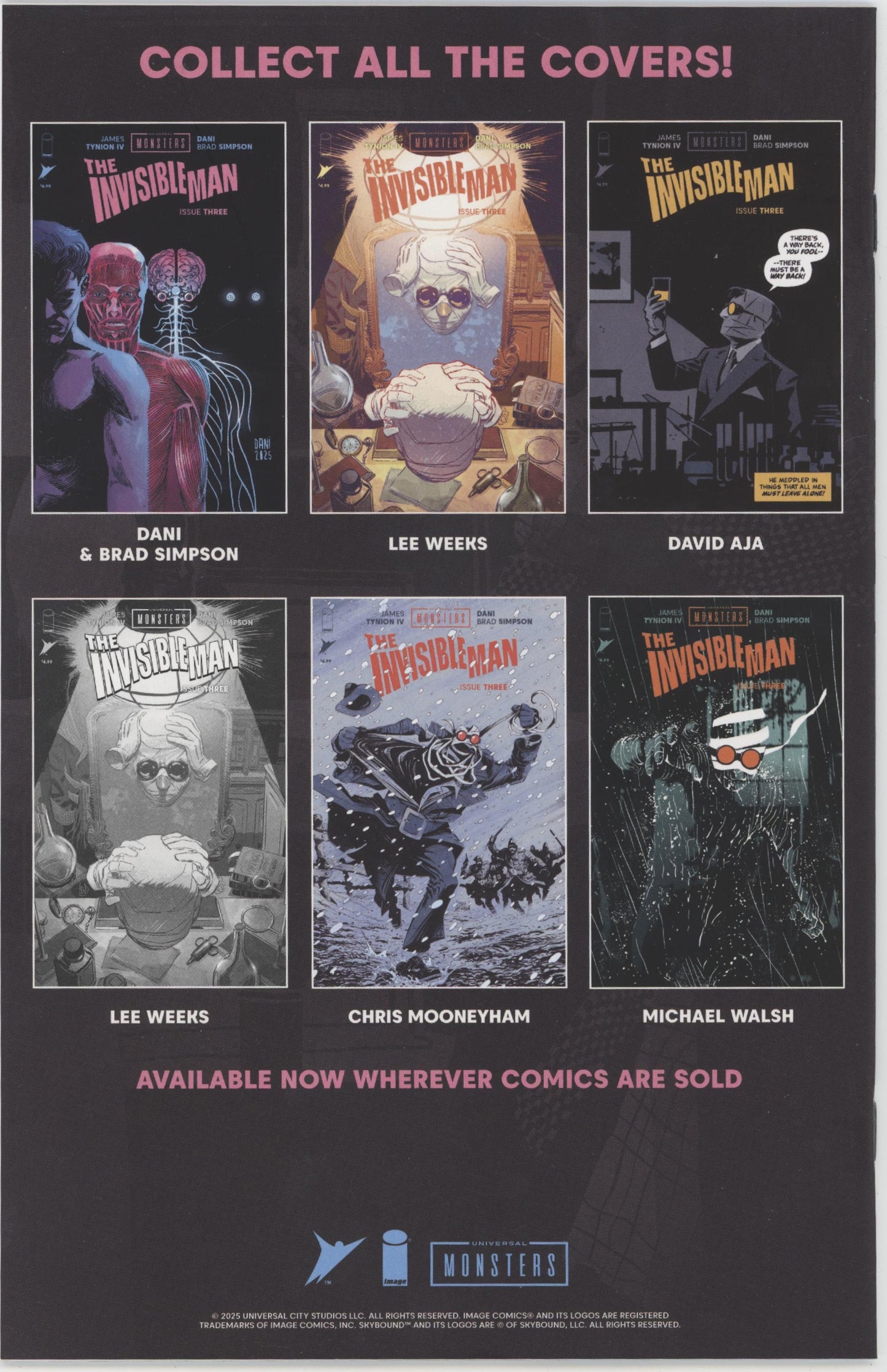 Universal Monsters The Invisible Man #3 (Of 4) Cover C 1 in 10 David Aja Pulp Variant