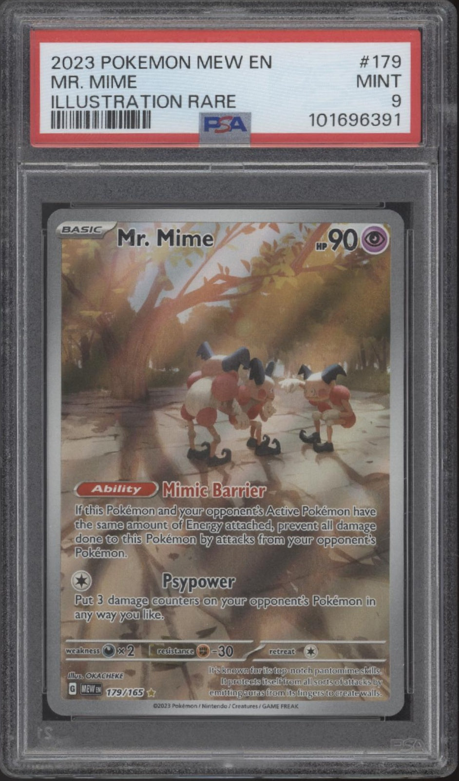 Mr. Mime Pokemon 151 Illustration Rare #179 PSA 9