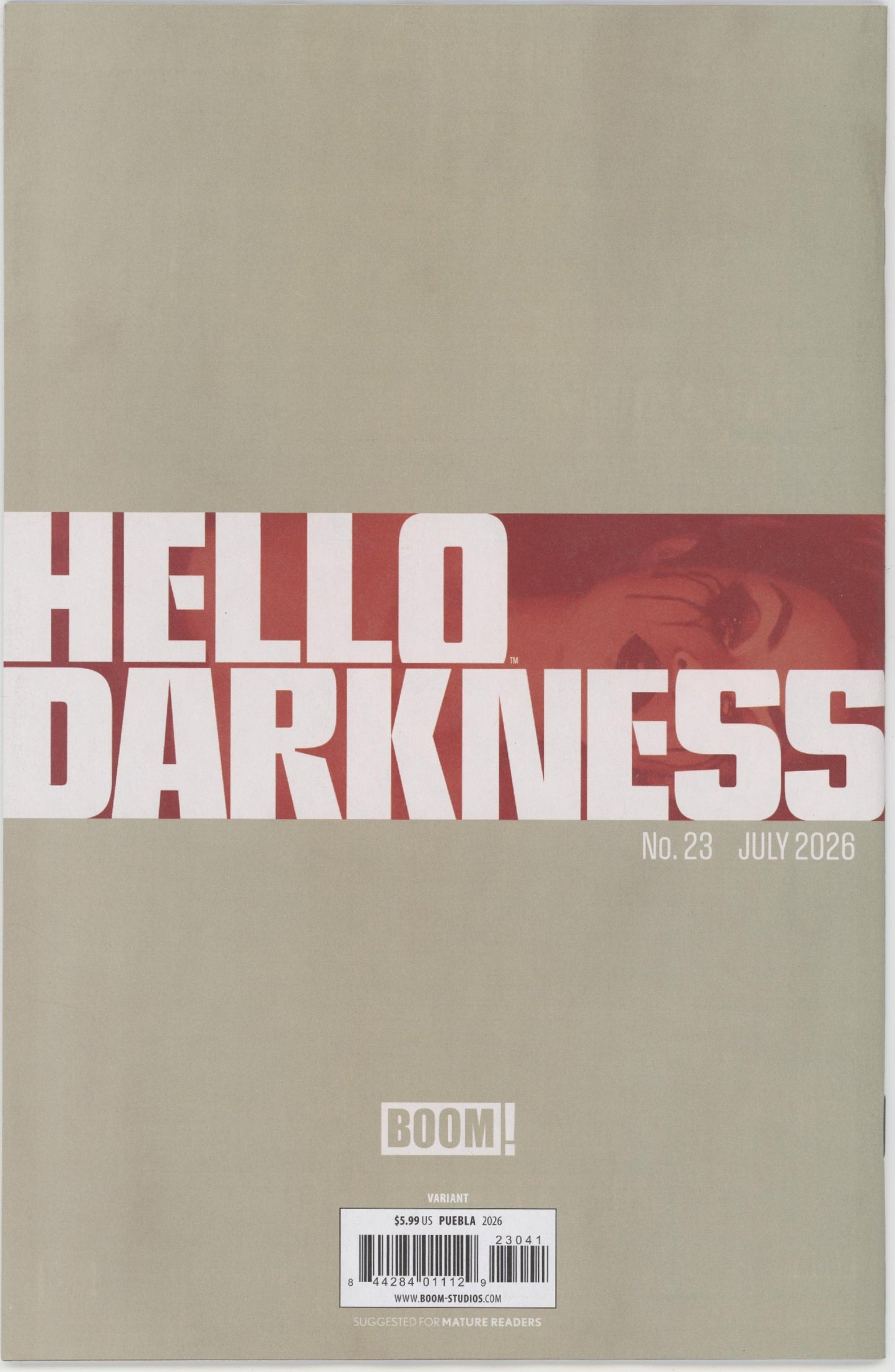 Hello Darkness #23 D 1 in 10 Variant Edition (Full Art, Puebla)