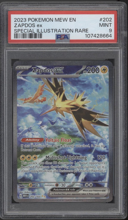 rare zapdos pokemon card Zapdos ex Pokemon 151 Special Illustration Rare #202 PSA 9 #1