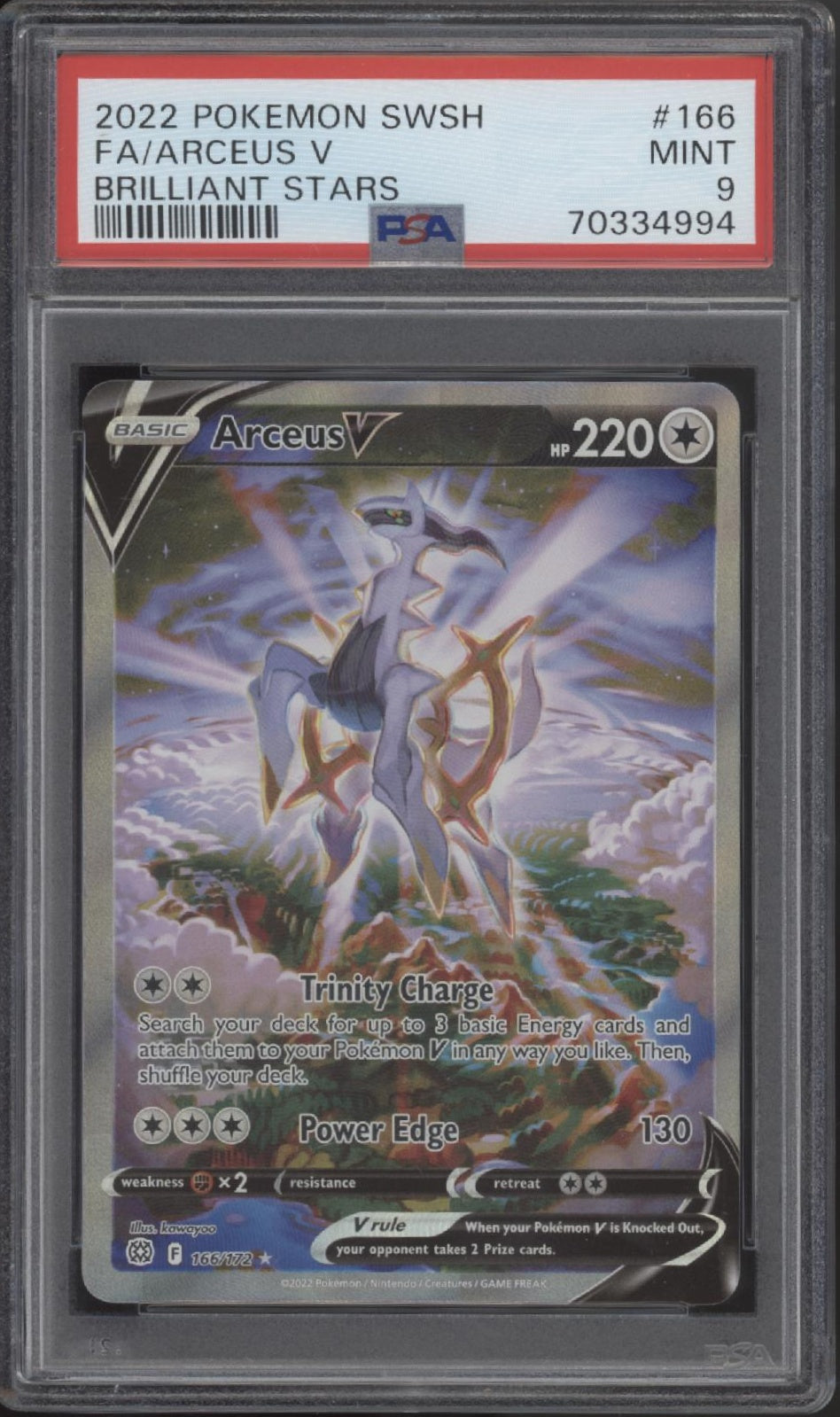 Arceus V Pokemon Brilliant Stars Full Art #166 PSA 9 #1
