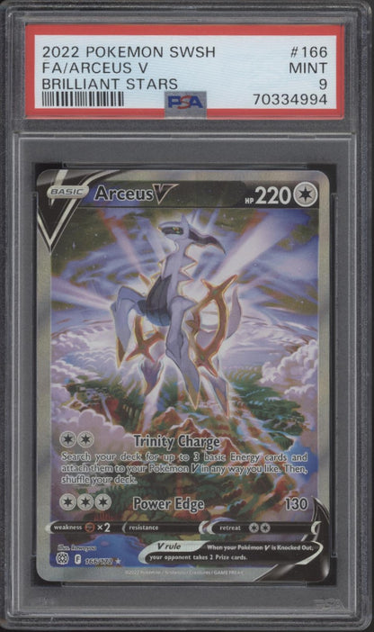 Arceus V Pokemon Brilliant Stars Full Art #166 PSA 9 #1