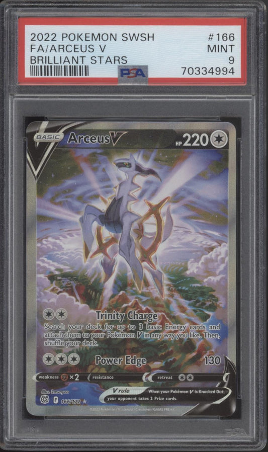 Arceus V Pokemon Brilliant Stars Full Art #166 PSA 9 #1
