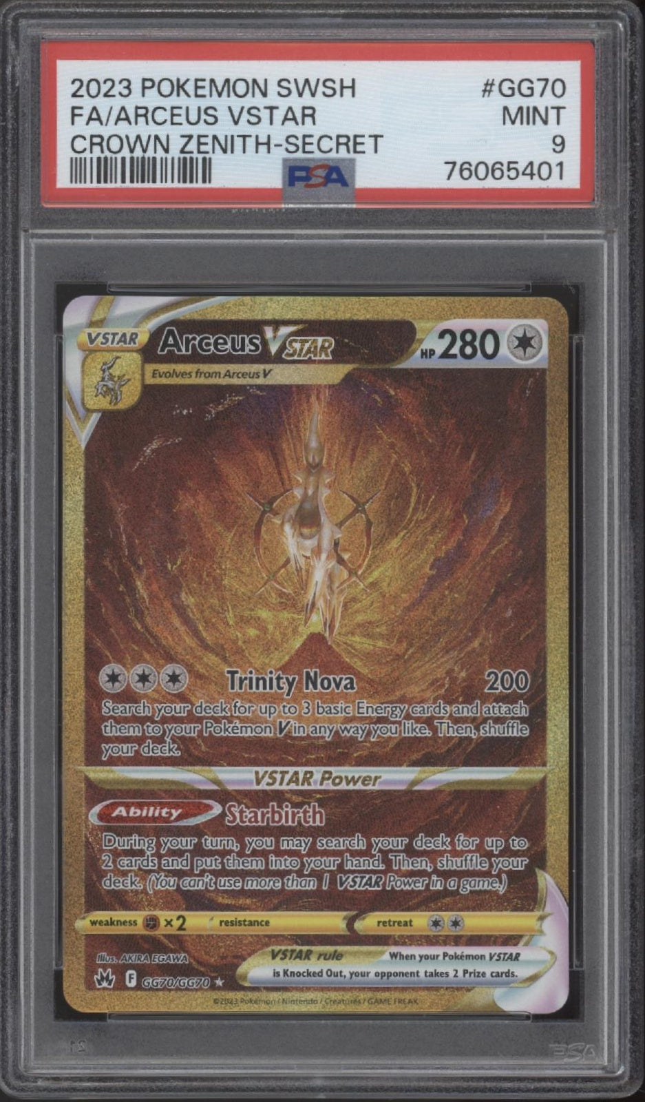Arceus VSTAR Pokemon Crown Zenith Secret Full Art #GG70 PSA 9