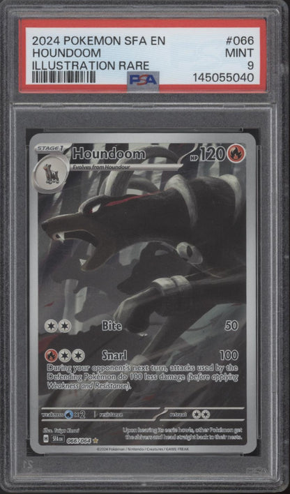 Houndoom Pokemon Shrouded Fable Illustration Rare #066 PSA 9