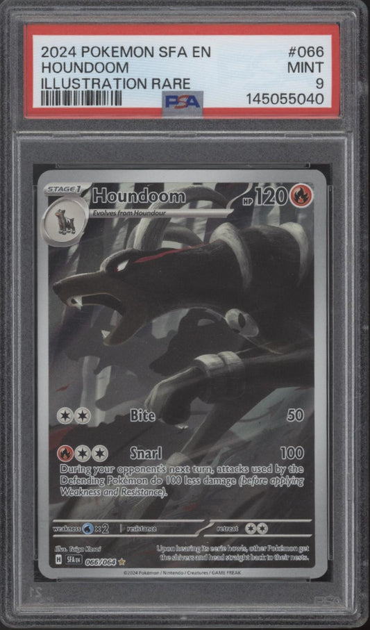Houndoom Pokemon Shrouded Fable Illustration Rare #066 PSA 9