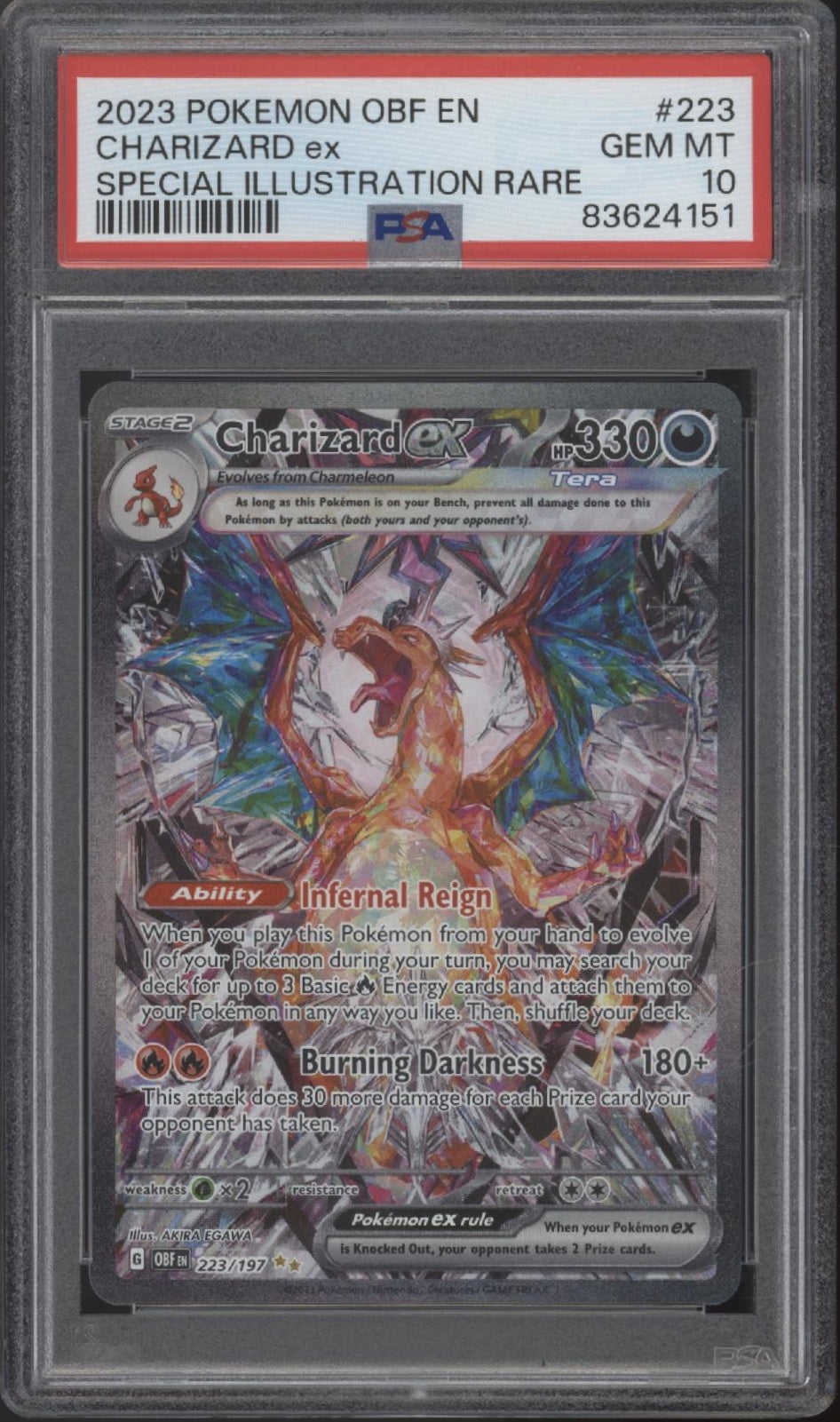 Charizard ex Pokemon Obsidian Flames Special Illustration Rare #223 PSA 10