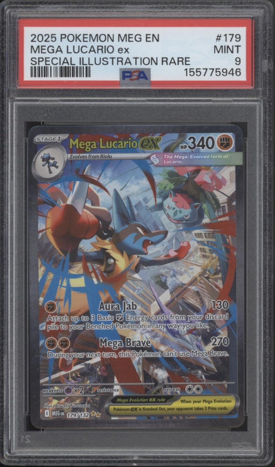 Mega Lucario ex Pokemon Mega Evolution Special Illustration Rare #179 PSA 9