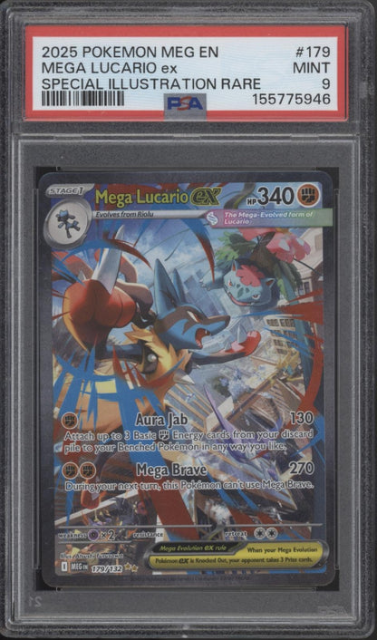 Mega Lucario ex Pokemon Mega Evolution Special Illustration Rare #179 PSA 9