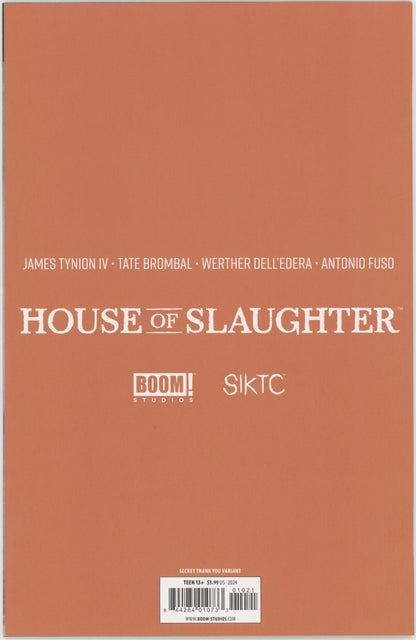 House of the Slaughter Ashcan Issue #21B Secret Thank You Variant
