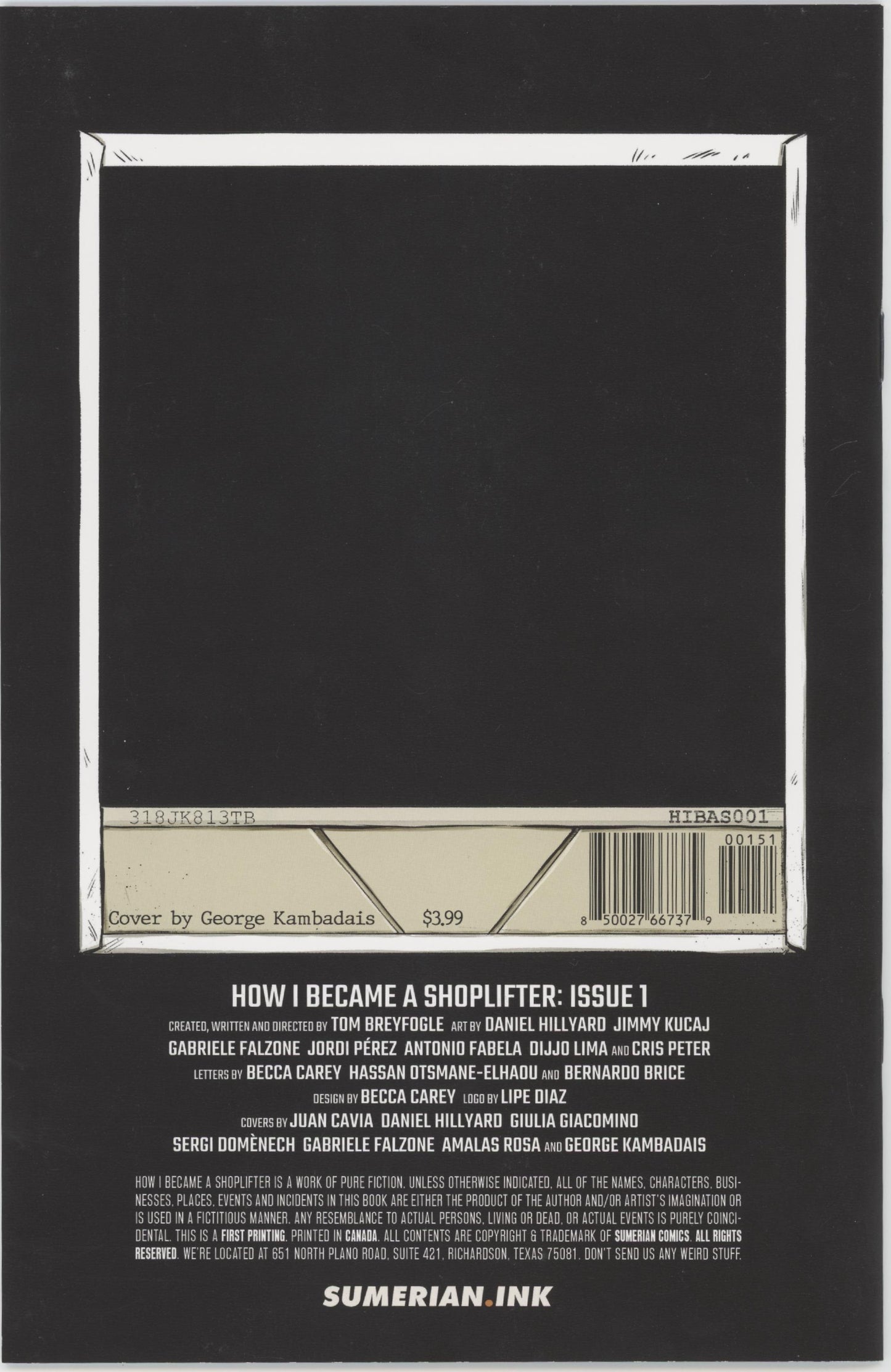 How I Became a Shoplifter Issue #1E 1:5 Retailer Incentive Variant