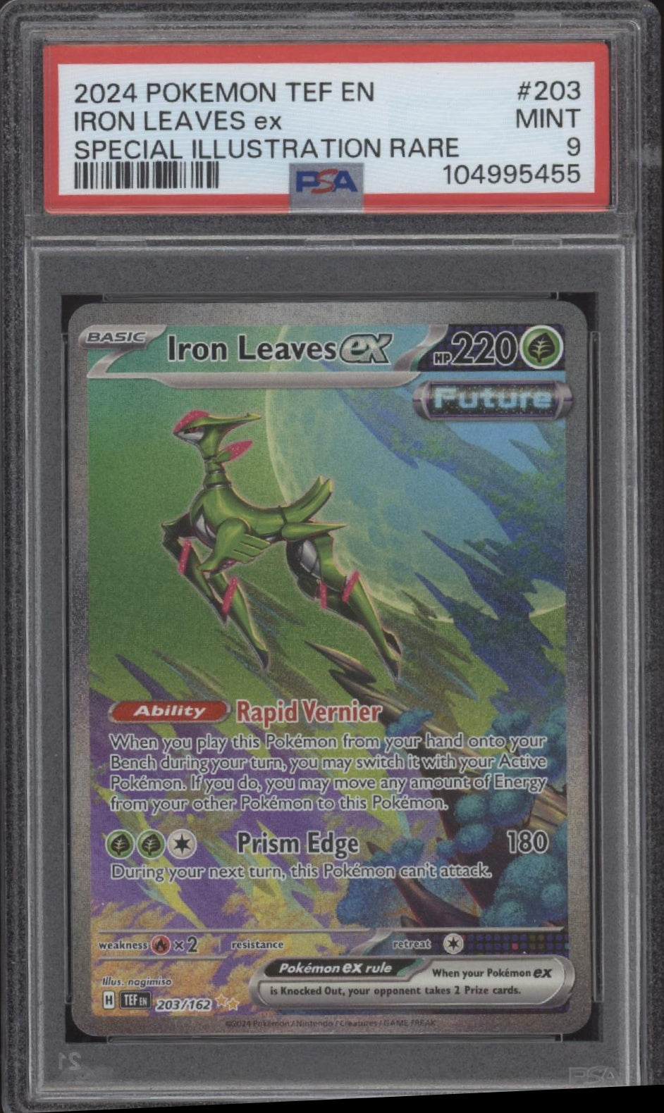 Iron Leaves ex Pokemon Temporal Forces Special Illustration Rare #203 PSA 9