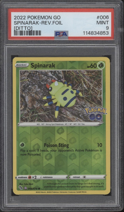 Spinarak (Ditto) Pokemon GO Reverse Holo #006 PSA 9