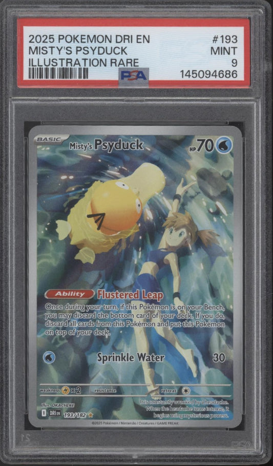 Misty's Psyduck Pokemon Destined Rivals Illustration Rare #193 PSA 9