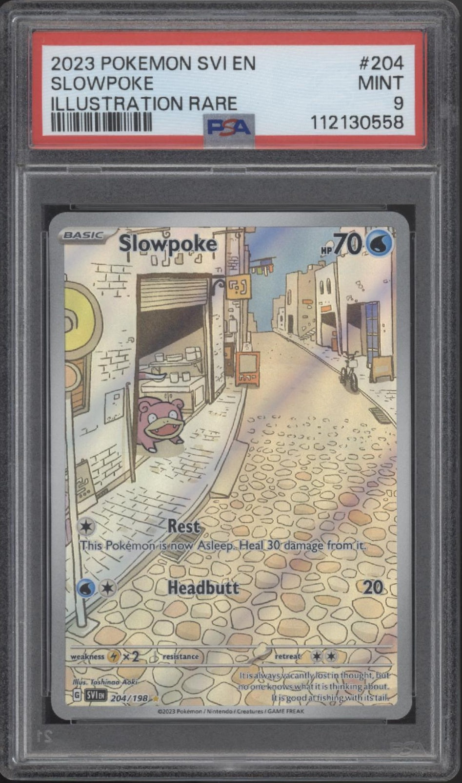Slowpoke Pokemon Scarlet & Violet Illustration Rare #204 PSA 9