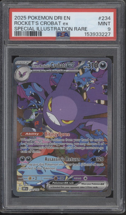 Rocket's Crobat ex Pokemon Destined Rivals Special Illustration Rare #234 PSA 9