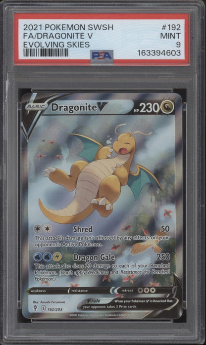 Dragonite V Pokemon Evolving Skies Full Art #192 PSA 9