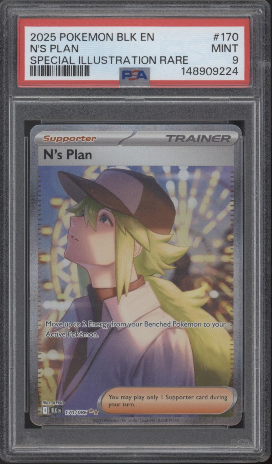N's Plan Pokemon Black Bolt Special Illustration Rare #170 PSA 9