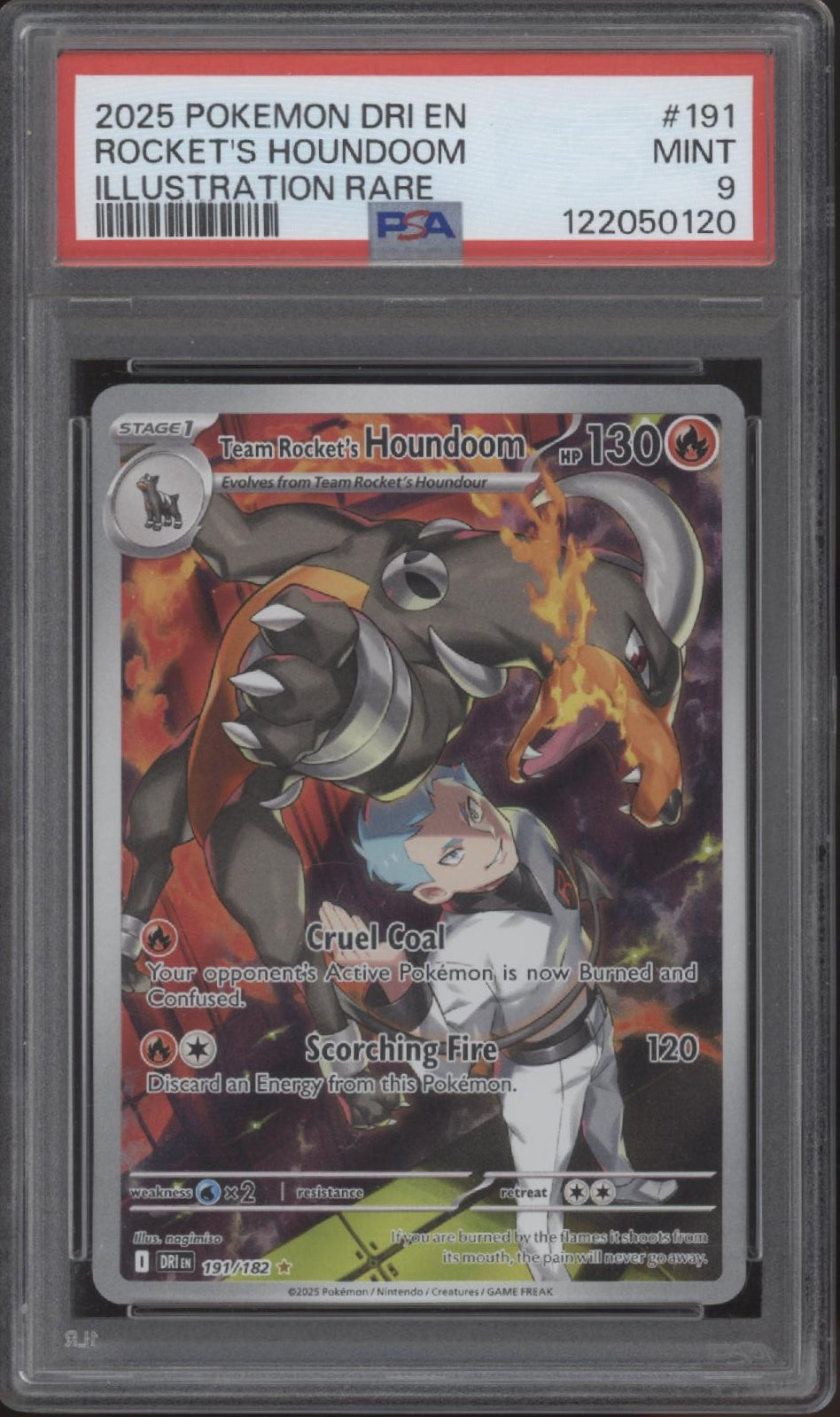 Team Rocket's Houndoom Pokemon Destined Rivals Illustration Rare #191 PSA 9