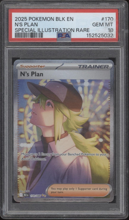 N's Plan Pokemon Black Bolt Special Illustration Rare #170 PSA 10