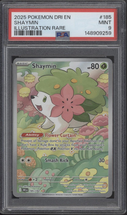 Shaymin Pokemon Destined Rivals Illustration Rare #185 PSA 9