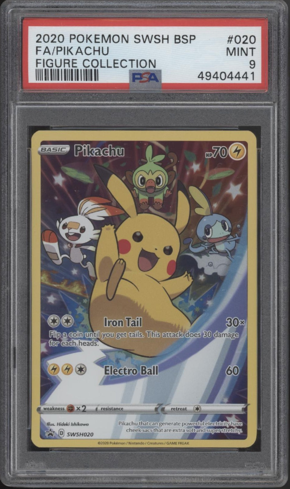 Pikachu Pokemon Figure Collection Full Art #020 PSA 9