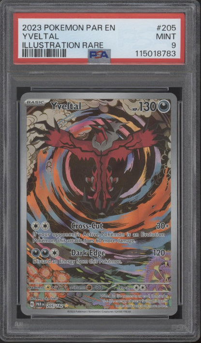 Yveltal Pokemon Paradox Rift Illustration Rare #205 PSA 9