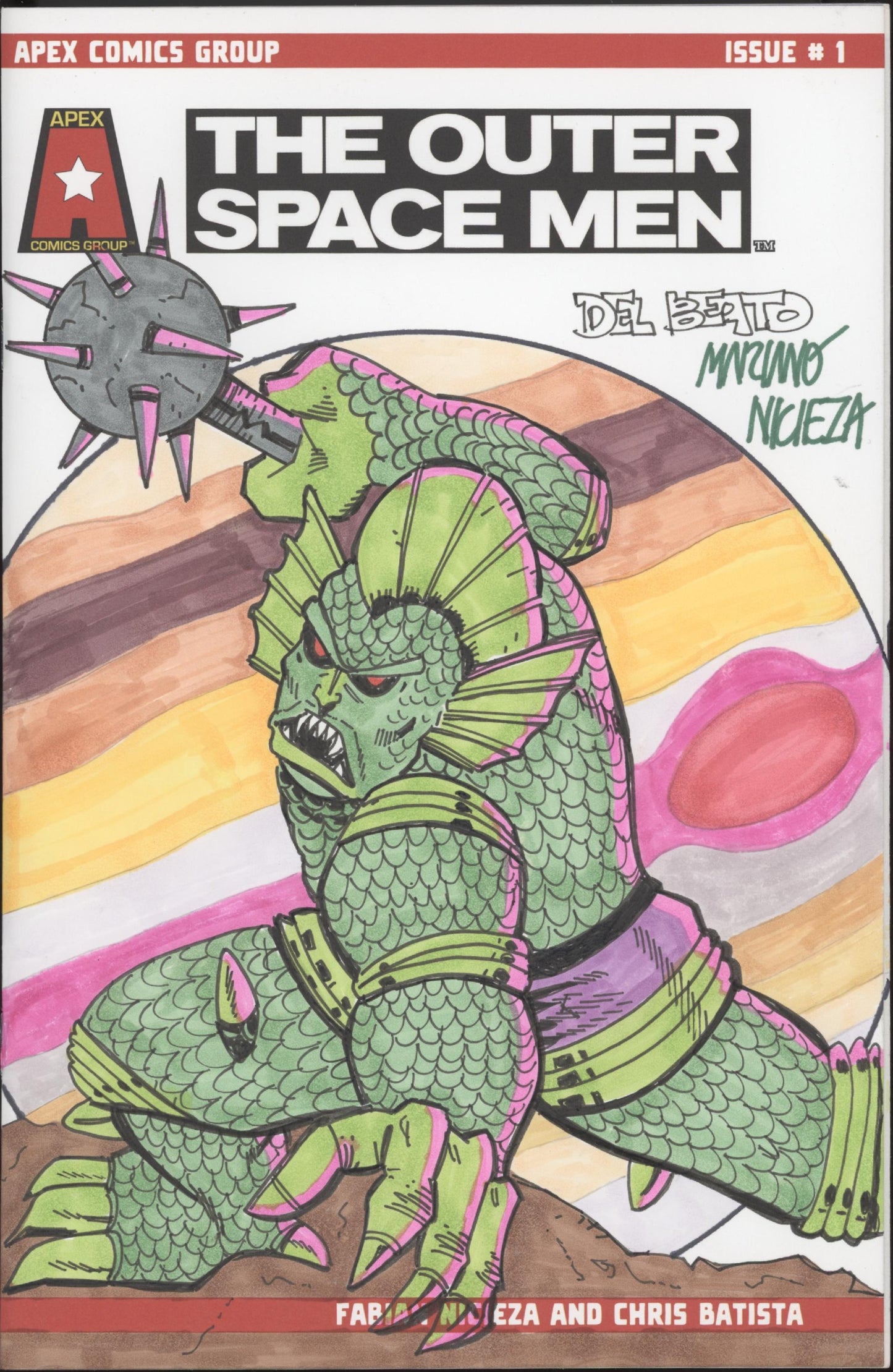 Outer Space Man Issue #1 Del Beato Mariano Nicieza Sketch Auto #1