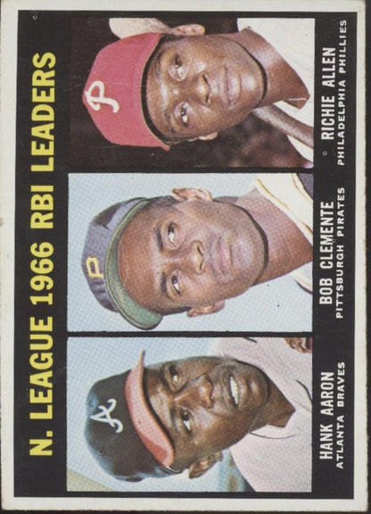 Aaron / Clemente / Allen 1967 Topps RIB Leaders #67 EX - Collector Store LLC