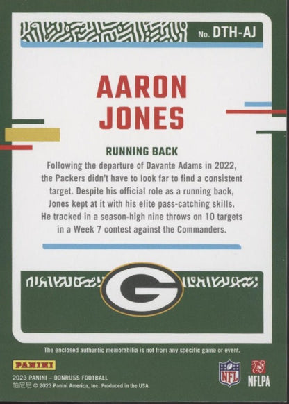 Aaron Jones 2023 Panini Donruss Threads Swatch #DTH - AJ - Collector Store LLC