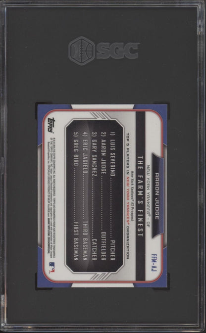 Aaron Judge 2015 Bowman Chrome Farm's Finest Mini #FFM - AJ SGC 10 - Collector Store LLC