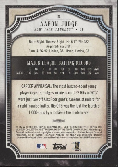 Aaron Judge 2018 Topps Museum Collection 23 - Collector Store LLC