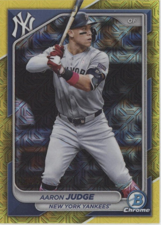 Aaron Judge 2024 Bowman Chrome Yellow Mojo Refractor 73/75 #80 - Collector Store LLC