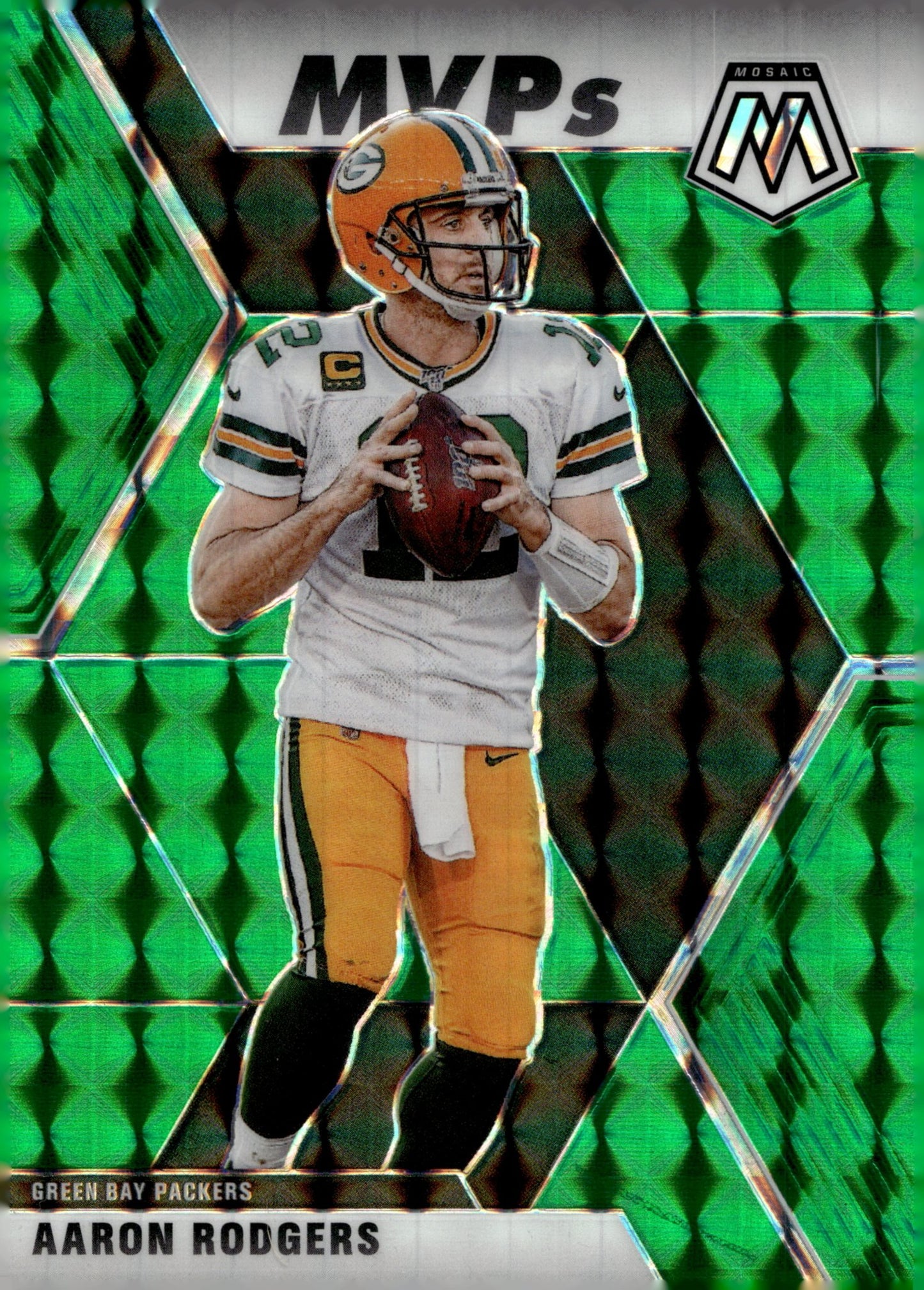 Aaron Rodgers 2020 Panini Mosaic MVPs Green Prizm #300 - Collector Store LLC