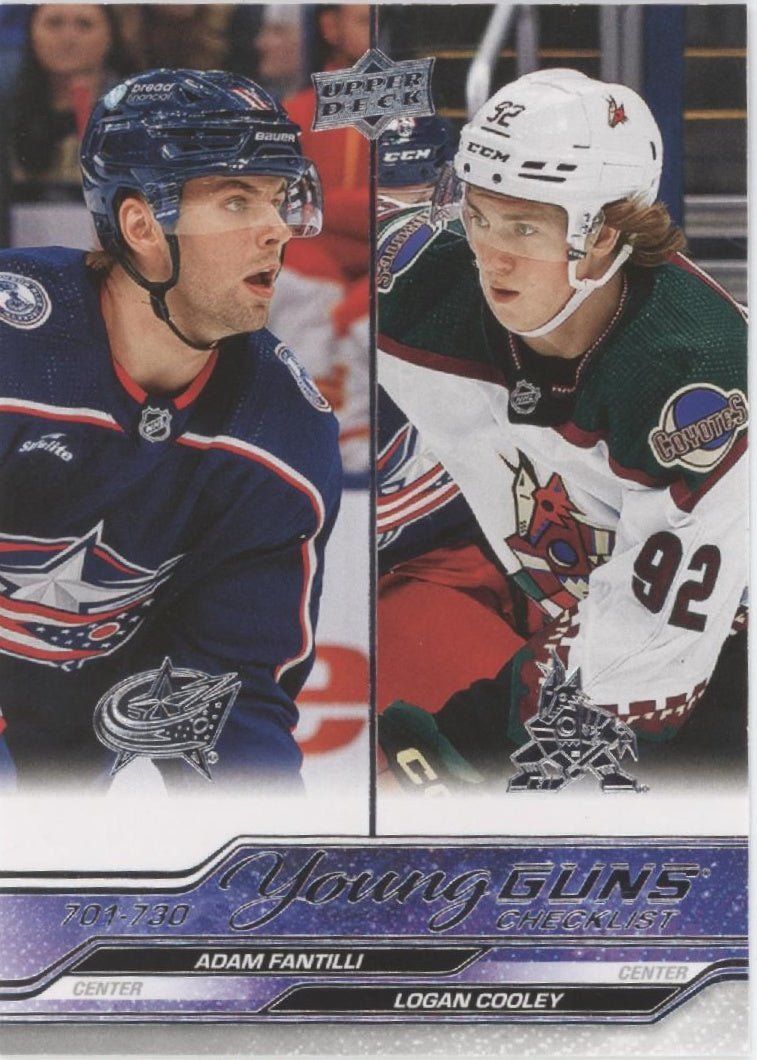 Adam Fantilli / Logan Cooley 2023 - 24 Upper Deck Extended Series Young Guns #730 - Collector Store LLC