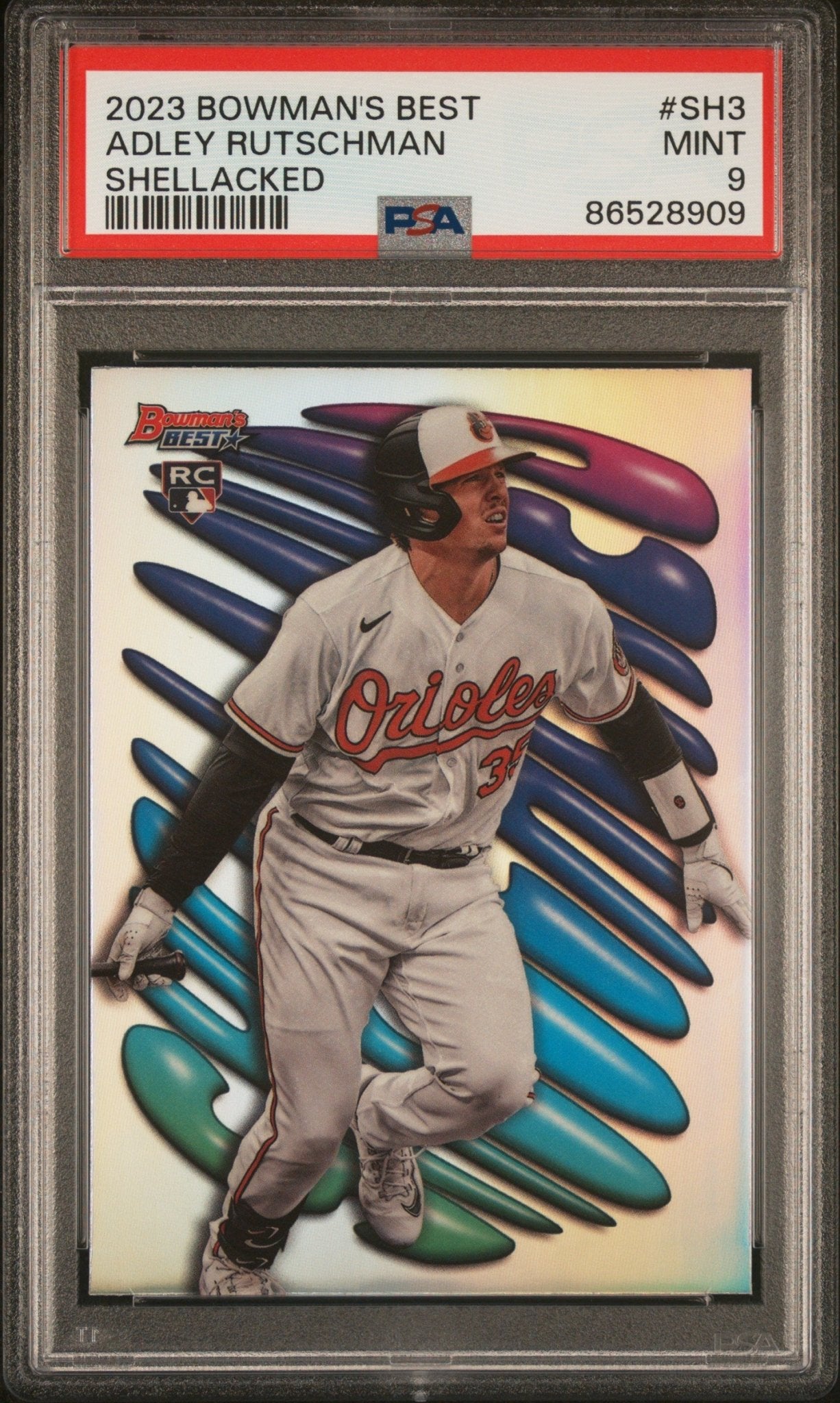 Adley Rutschman 2023 Bowman's Best Shellacked RC #SH - 3 PSA 9 - Collector Store LLC