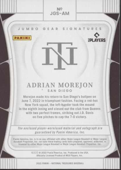 Adrian Morejon 2022 Panini National Treasures Auto 07/64 #JGS - AM - Collector Store LLC