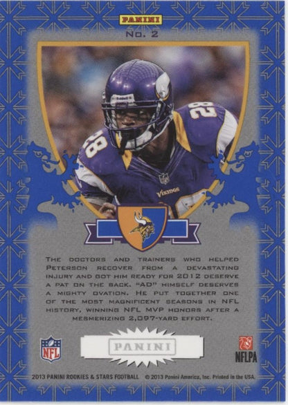 Adrian Peterson 2013 Panini Rookies & Stars Crusade Refractor #2 - Collector Store LLC