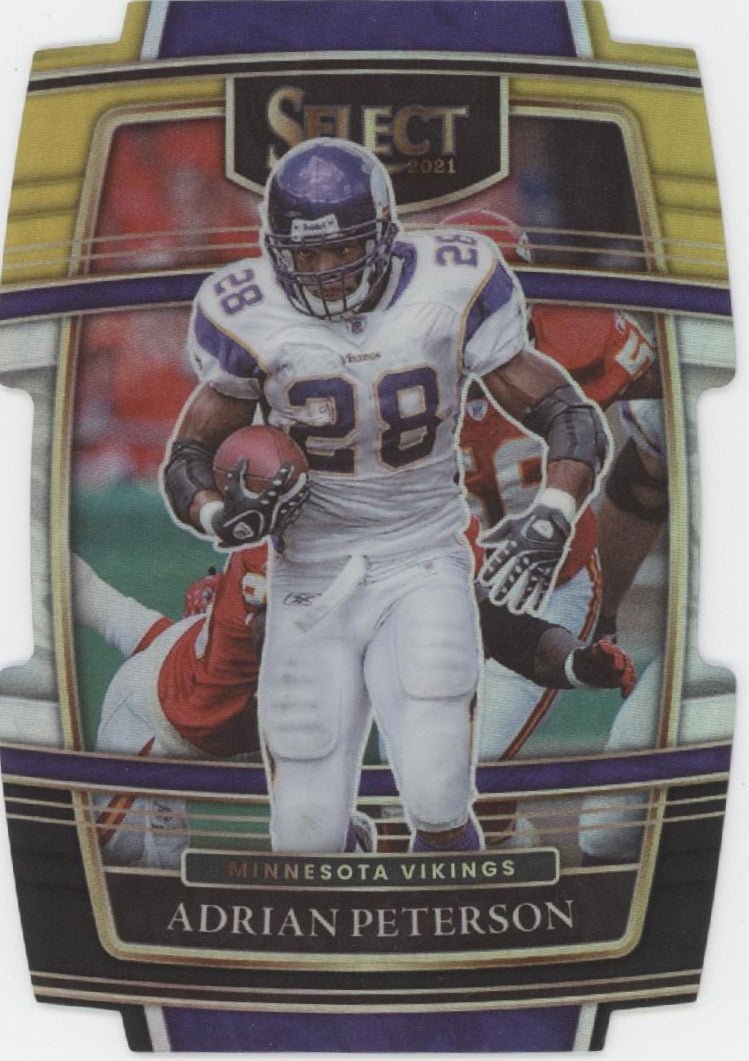 Adrian Peterson 2021 Panini Select Die - Cut Tri Color Prizm #37 - Collector Store LLC