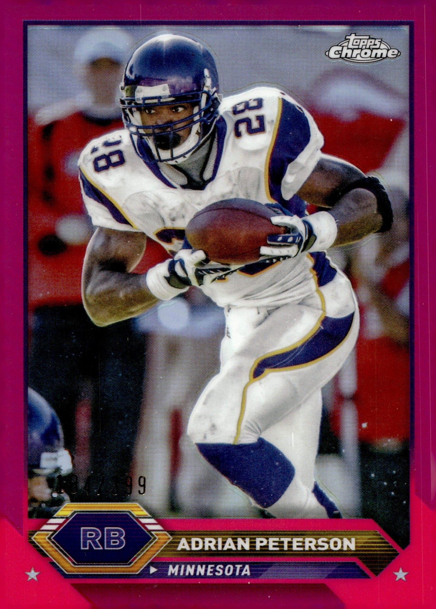 Adrian Peterson 2023 Topps Composite Chrome Magenta Refractor 184/399 #38 - Collector Store LLC