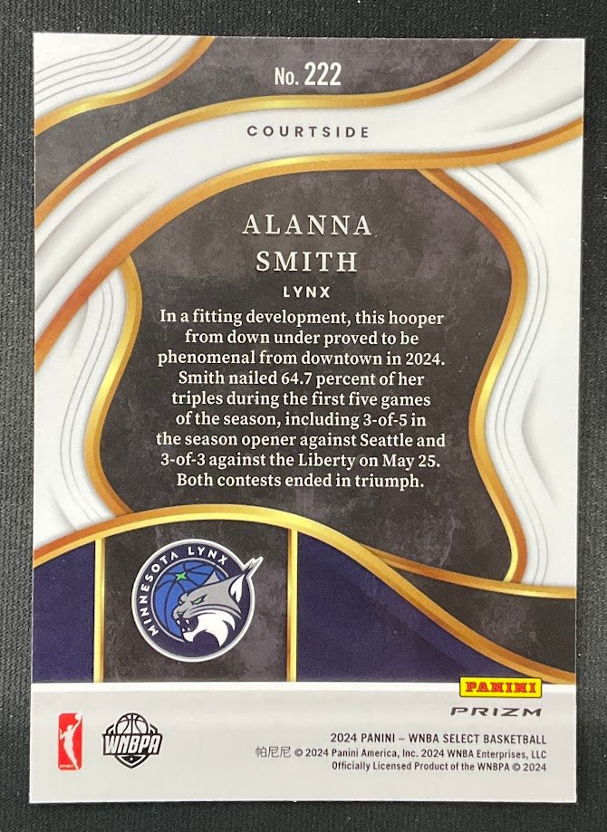 Alanna Smith 2024 Panini WNBA Select Tiger Wave Prizm #222 - Collector Store LLC