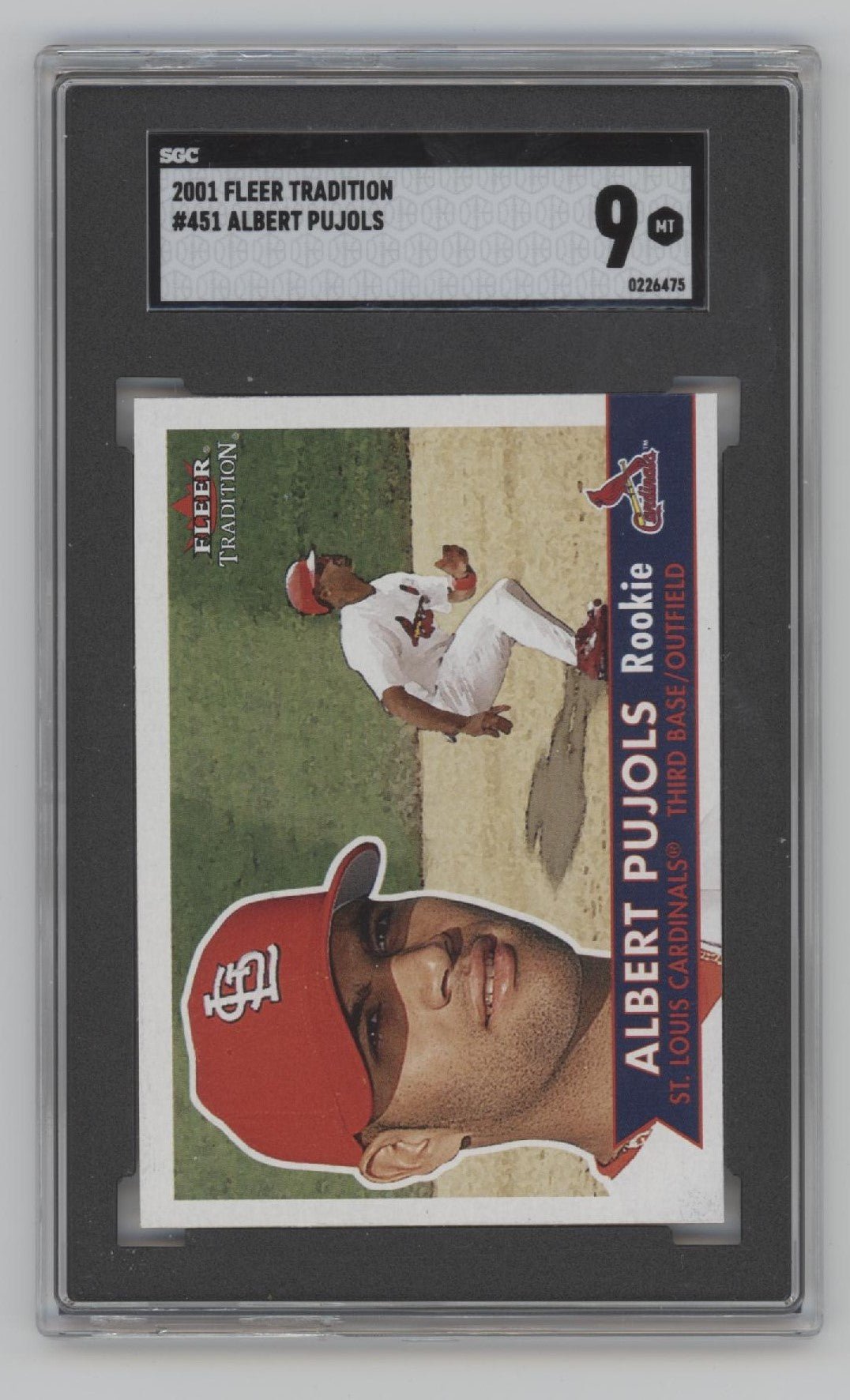 Albert Pujols 2001 Fleer Tradition RC #451 SGC 9 - Collector Store LLC