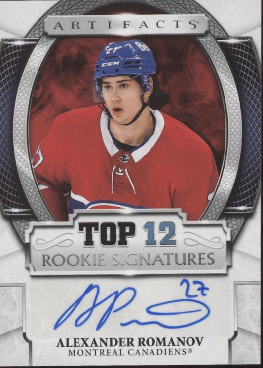 Alexander Romanov 2021 - 22 Upper Deck Artifacts Top 12 Rookie Signatures RC Auto - Collector Store LLC