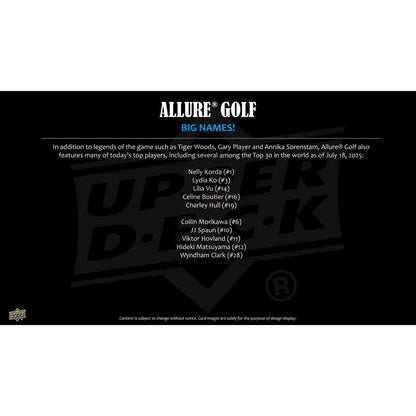 2026 Upper Deck Allure Golf Hobby Box *Contact Us To Order*