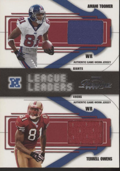 Amani Toomer / Terrell Owens 2004 Playoff Prestige League Leaders Swatch 166/250 - Collector Store LLC