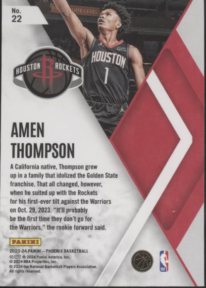 Amen Thompson 2023 - 24 Panini Phoenix Instant Phenom Purple Atomic Refractor RC - Collector Store LLC