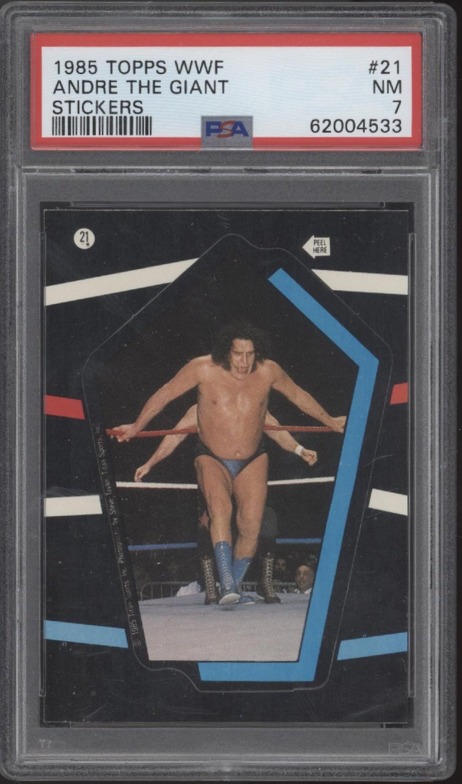 Andre the Giant 1985 Topps WWF Stickers 21 PSA 7 - Collector Store LLC