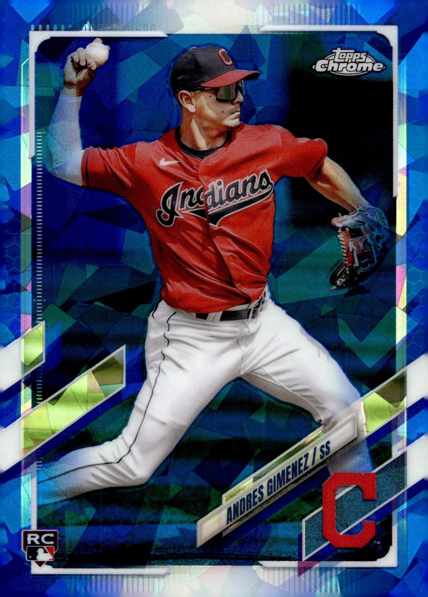 Andres Gimenez 2021 Topps Chrome Blue Ice Refractor RC #US65 - Collector Store LLC