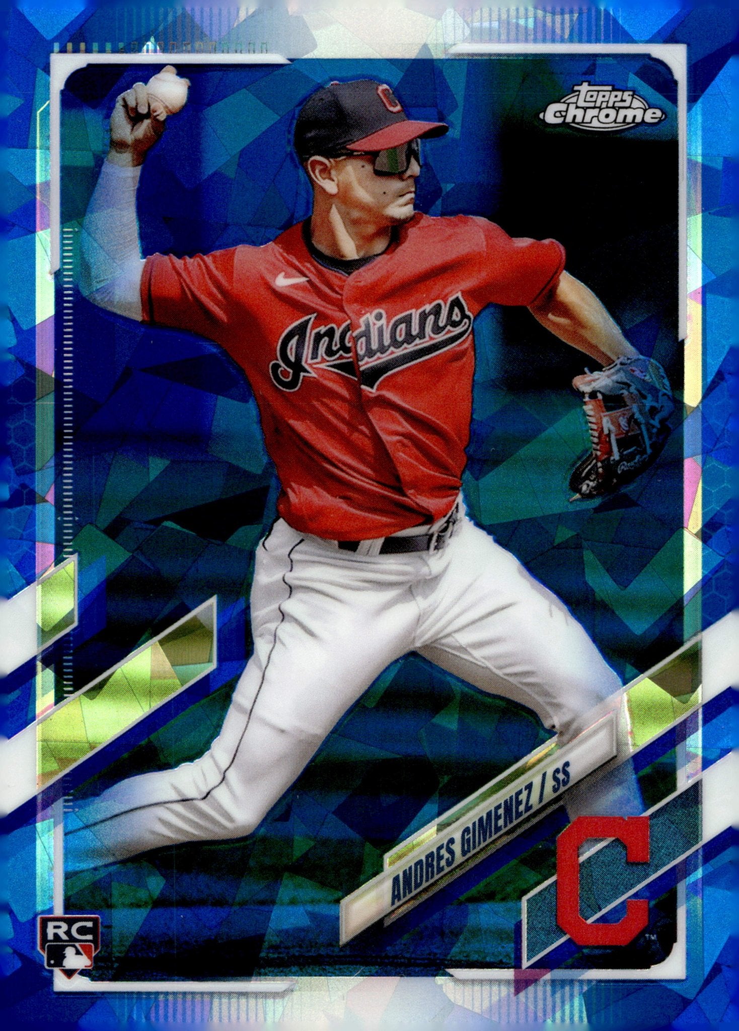 Andres Gimenez 2021 Topps Chrome Blue Ice Refractor RC #US65 - Collector Store LLC