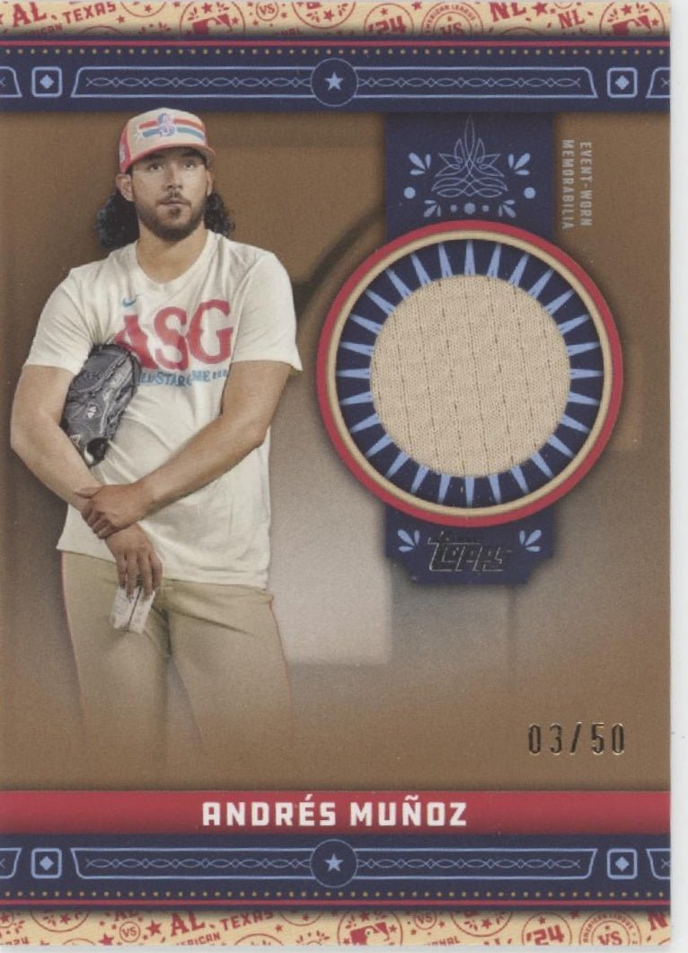 Andres Munoz 2024 Topps Update Series All Star Stitches Swatch 03/50 #ASR - MUN - Collector Store LLC